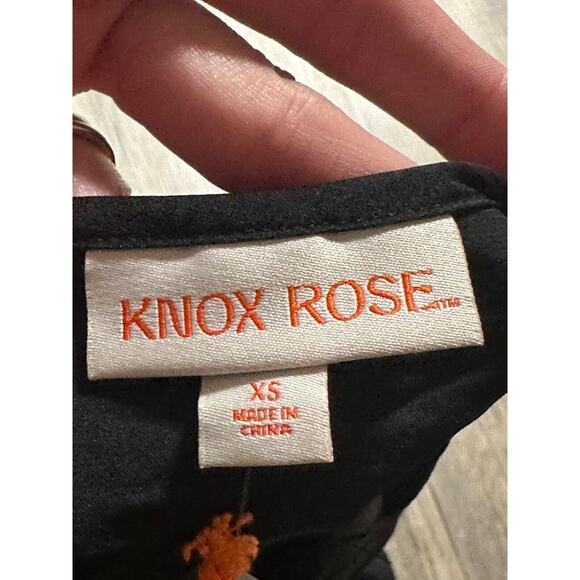 Knox Rose Women's Long Sleeve Satin Dress Black Size XS Bubble Sleeve LBD - Picture 6 of 6